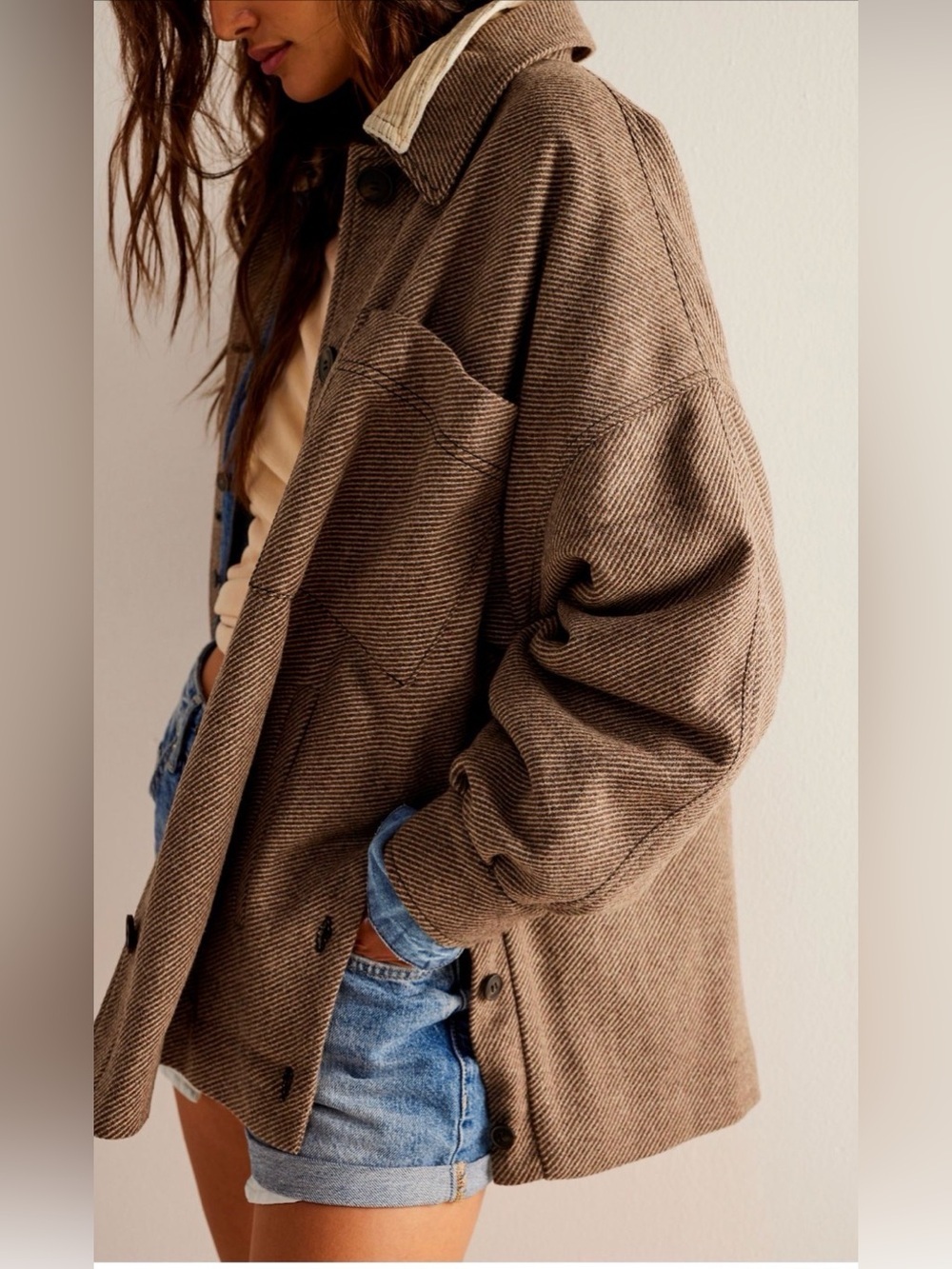 Free People Jessica Shirt Jacket Size L